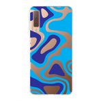 PrintiFy Samsung Galaxy A7 2018 ile Uyumlu Kapak Renkli Desen C Mavi Tasarımlı 1mm Fit Şeffaf Silikon Kılıf