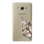 PrintiFy Samsung Galaxy A7 ile Uyumlu Kapak Catface Tasarımlı 1mm Fit Şeffaf Silikon Kılıf
