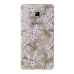 PrintiFy Samsung Galaxy A7 ile Uyumlu Kapak Floral Lila Tasarımlı 1mm Fit Şeffaf Silikon Kılıf