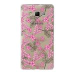 PrintiFy Samsung Galaxy A7 ile Uyumlu Kapak Floral Pembe Tasarımlı 1mm Fit Şeffaf Silikon Kılıf
