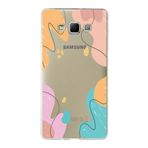 PrintiFy Samsung Galaxy A7 ile Uyumlu Kapak Karışık Renkler Tasarımlı 1mm Fit Şeffaf Silikon Kılıf