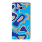 PrintiFy Samsung Galaxy A7 ile Uyumlu Kapak Renkli Desen C Mavi Tasarımlı 1mm Fit Şeffaf Silikon Kılıf