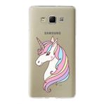 PrintiFy Samsung Galaxy A7 ile Uyumlu Kapak Unicorn Tasarımlı 1mm Fit Şeffaf Silikon Kılıf