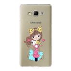 PrintiFy Samsung Galaxy A7 ile Uyumlu Kapak Vespagirl Tasarımlı 1mm Fit Şeffaf Silikon Kılıf