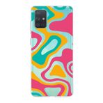 PrintiFy Samsung Galaxy A71 ile Uyumlu Kapak Renkli Desen B Turuncu Tasarımlı 1mm Fit Şeffaf Silikon Kılıf