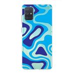 PrintiFy Samsung Galaxy A71 ile Uyumlu Kapak Renkli Desen C Mavi Tasarımlı 1mm Fit Şeffaf Silikon Kılıf
