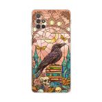 PrintiFy Samsung Galaxy A71 ile Uyumlu Vitray Bilge Kuzgun Tasarımlı Şeffaf Silikon Kılıf