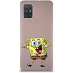 Printify Samsung Galaxy A71 Soft Premier Kapak Sünger Bob Tasarımlı Silikon Cep Telefonu Kılıfı