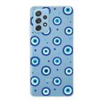 PrintiFy Samsung Galaxy A72 ile Uyumlu 1mm Slim Fit Nazar Boncuğu 1 Baskılı Şeffaf Kılıf