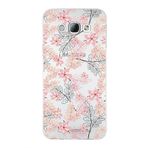 PrintiFy Samsung Galaxy A8 ile Uyumlu Kapak Floral Kırmızı Tasarımlı 1mm Fit Şeffaf Silikon Kılıf