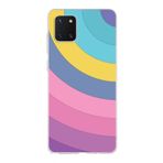 PrintiFy Samsung Galaxy A81 ile Uyumlu Kapak Renk Cümbüşü B Mor Tasarımlı 1mm Fit Şeffaf Silikon Kılıf