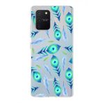 PrintiFy Samsung Galaxy A91 ile Uyumlu 1mm Slim Fit Nazar Boncuğu 3 Baskılı Şeffaf Kılıf