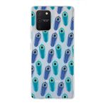 PrintiFy Samsung Galaxy A91 ile Uyumlu 1mm Slim Fit Nazar Boncuğu 4 Baskılı Şeffaf Kılıf