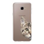 PrintiFy Samsung Galaxy J4 Core ile Uyumlu Kapak Catface Tasarımlı 1mm Fit Şeffaf Silikon Kılıf