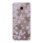 PrintiFy Samsung Galaxy J4 Core ile Uyumlu Kapak Floral Lila Tasarımlı 1mm Fit Şeffaf Silikon Kılıf