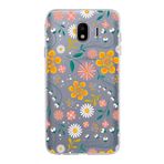 PrintiFy Samsung Galaxy J4 ile Uyumlu Kapak Çiçek Tasarımlı 1mm Fit Şeffaf Silikon Kılıf