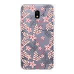 PrintiFy Samsung Galaxy J4 ile Uyumlu Kapak Floral Kırmızı Tasarımlı 1mm Fit Şeffaf Silikon Kılıf