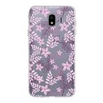 PrintiFy Samsung Galaxy J4 ile Uyumlu Kapak Floral Pudra Tasarımlı 1mm Fit Şeffaf Silikon Kılıf