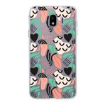 PrintiFy Samsung Galaxy J4 ile Uyumlu Kapak Memphis Desen - 1 Tasarımlı 1mm Fit Şeffaf Silikon Kılıf
