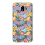 PrintiFy Samsung Galaxy J4 ile Uyumlu Kapak Memphis Desen - 2 Tasarımlı 1mm Fit Şeffaf Silikon Kılıf
