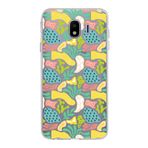 PrintiFy Samsung Galaxy J4 ile Uyumlu Kapak Memphis Desen - 3 Tasarımlı 1mm Fit Şeffaf Silikon Kılıf