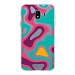PrintiFy Samsung Galaxy J4 ile Uyumlu Kapak Renkli Desen A Kırmızı Tasarımlı 1mm Fit Şeffaf Silikon Kılıf