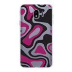 PrintiFy Samsung Galaxy J4 ile Uyumlu Kapak Renkli Desen D Siyah Tasarımlı 1mm Fit Şeffaf Silikon Kılıf