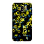 PrintiFy Samsung Galaxy J4 ile Uyumlu Kapak Semboller Tasarımlı 1mm Fit Şeffaf Silikon Kılıf