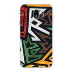 PrintiFy Samsung Galaxy J4 ile Uyumlu Kapak Soyut Grafiti Tasarımlı 1mm Fit Şeffaf Silikon Kılıf