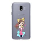 PrintiFy Samsung Galaxy J4 ile Uyumlu Kapak Vespagirl Tasarımlı 1mm Fit Şeffaf Silikon Kılıf