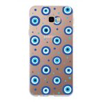 PrintiFy Samsung Galaxy J4 Plus ile Uyumlu 1mm Slim Fit Nazar Boncuğu 1 Baskılı Şeffaf Kılıf