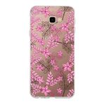 PrintiFy Samsung Galaxy J4 Plus ile Uyumlu Kapak Floral Pembe Tasarımlı 1mm Fit Şeffaf Silikon Kılıf