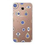 PrintiFy Samsung Galaxy J4+ Plus ile Uyumlu Nazar Boncuğu 5 Kamera Korumalı Şeffaf Silikon Kılıf