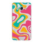 PrintiFy Samsung Galaxy J5 2016 ile Uyumlu Kapak Renkli Desen B Turuncu Tasarımlı 1mm Fit Şeffaf Silikon Kılıf