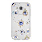 PrintiFy Samsung Galaxy J5 ile Uyumlu 1mm Slim Fit Nazar Boncuğu 5 Baskılı Şeffaf Kılıf