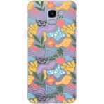 Printify Samsung Galaxy J6 İle Uyumlu 1 mm Kapak Memphis Desen Tasarımlı Şeffaf Silikon Cep Telefonu Kılıf