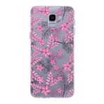 PrintiFy Samsung Galaxy J6 ile Uyumlu Kapak Floral Pembe Tasarımlı 1mm Fit Şeffaf Silikon Kılıf