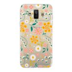 PrintiFy Samsung Galaxy J7 Duo ile Uyumlu Kapak Çiçek Tasarımlı 1mm Fit Şeffaf Silikon Kılıf