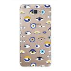 PrintiFy Samsung Galaxy J7 Prime 2 ile Uyumlu 1mm Slim Fit Nazar Boncuğu 2 Baskılı Şeffaf Kılıf