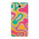 PrintiFy Samsung Galaxy J7 Prime 2 ile Uyumlu Kapak Renkli Desen B Turuncu Tasarımlı 1mm Fit Şeffaf Silikon Kılıf