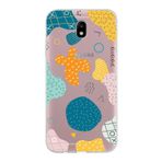 PrintiFy Samsung Galaxy J7 Pro ile Uyumlu Kapak Geometrik Şekiller Tasarımlı 1mm Fit Şeffaf Silikon Kılıf