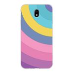 PrintiFy Samsung Galaxy J7 Pro ile Uyumlu Kapak Renk Cümbüşü B Mor Tasarımlı 1mm Fit Şeffaf Silikon Kılıf