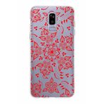 PrintiFy Samsung Galaxy J8 ile Uyumlu Kapak Nostalji Desen - E Tasarımlı 1mm Fit Şeffaf Silikon Kılıf