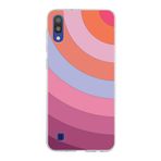 PrintiFy Samsung Galaxy M10 ile Uyumlu Kapak Renk Cümbüşü F Pembe Tasarımlı 1mm Fit Şeffaf Silikon Kılıf