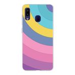 PrintiFy Samsung Galaxy M10s ile Uyumlu Kapak Renk Cümbüşü B Mor Tasarımlı 1mm Fit Şeffaf Silikon Kılıf