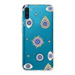 PrintiFy Samsung Galaxy M11 ile Uyumlu 1mm Slim Fit Nazar Boncuğu 5 Baskılı Şeffaf Kılıf