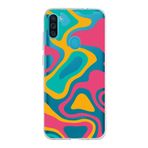 PrintiFy Samsung Galaxy M11 ile Uyumlu Kapak Renkli Desen B Turuncu Tasarımlı 1mm Fit Şeffaf Silikon Kılıf