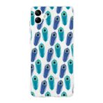 PrintiFy Samsung Galaxy M14 ile Uyumlu 1mm Slim Fit Nazar Boncuğu 4 Baskılı Şeffaf Kılıf