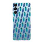 PrintiFy Samsung Galaxy M14 ile Uyumlu Nazar Boncuğu 4 Baskılı Kamera Korumalı Şeffaf Silikon Kılıf
