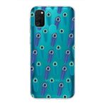 PrintiFy Samsung Galaxy M21 ile Uyumlu 1mm Slim Fit Nazar Boncuğu 4 Baskılı Şeffaf Kılıf
